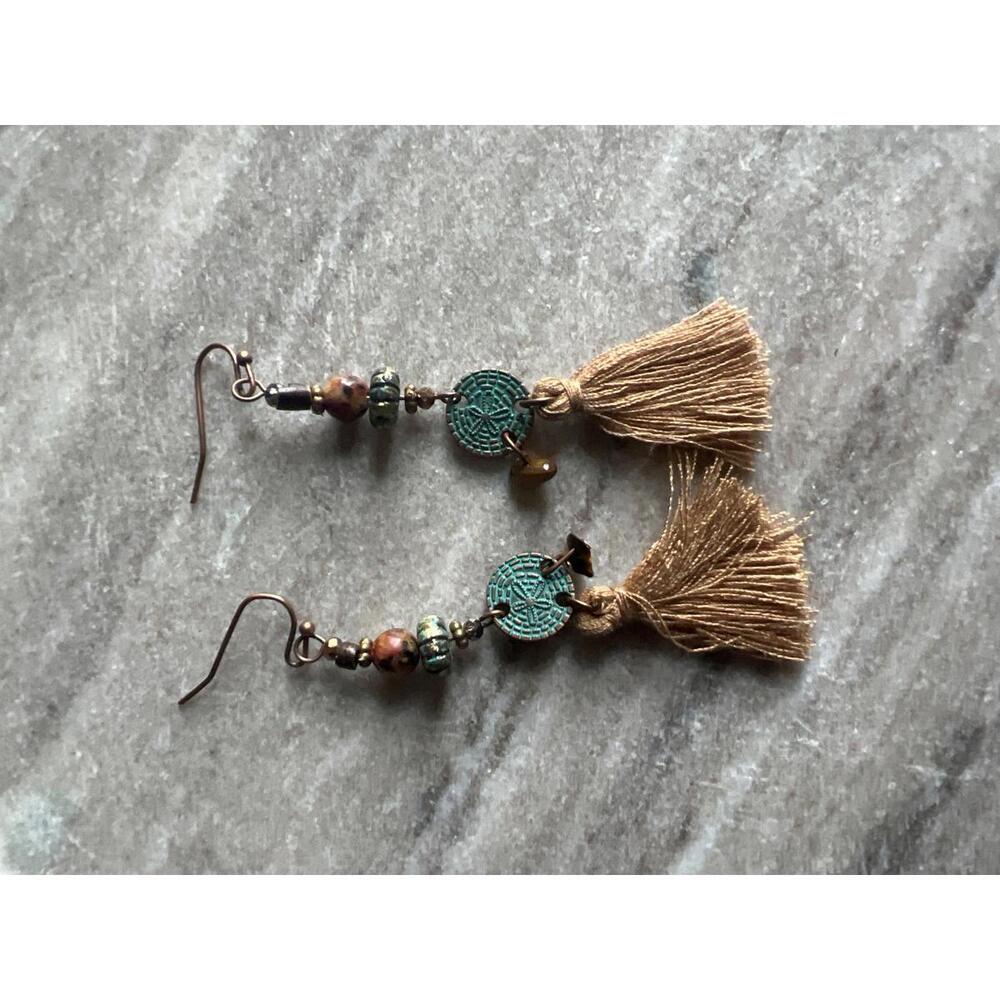 Bohemian Style Tassel Earrings with Beads